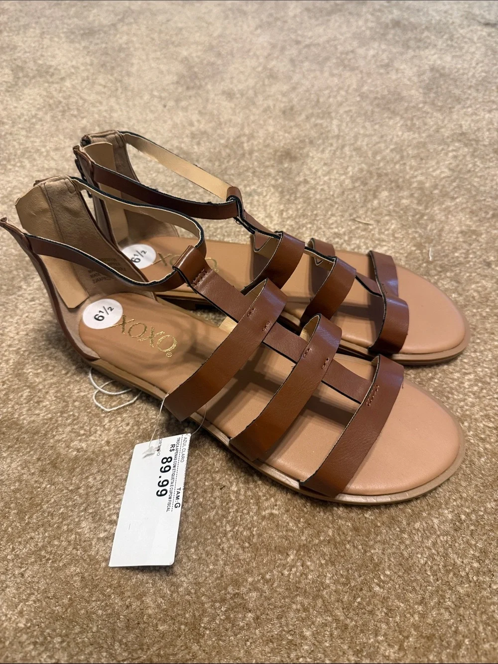 Brown/Tan NWT Multi-Strap Gladiator Sandals